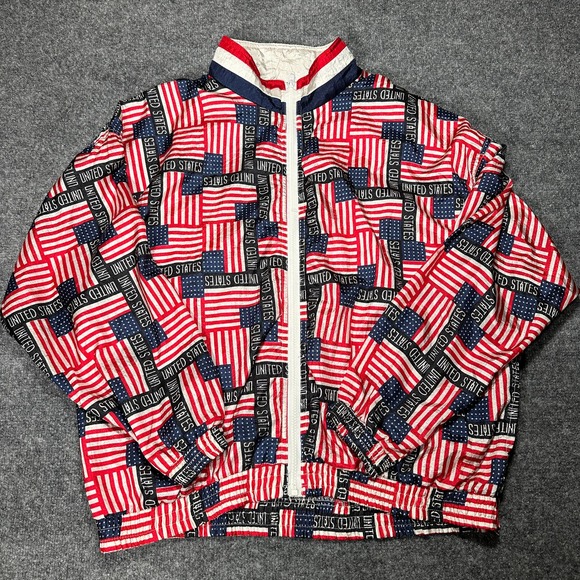 Solare Sporta Other - Solare Sporta American Flag Vintage Windbreaker USA Jacket Size M Mens‎